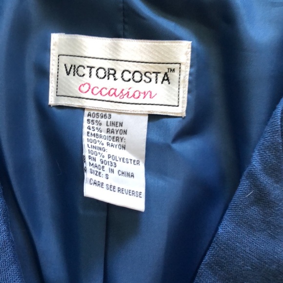 Embroidered Vintage linen Floral Blazer - Picture 4 of 8
